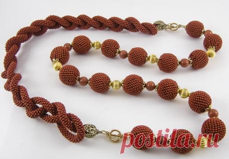 Жгут+бусы "терракотовая осень" | biser.info - всё о бисере и бисерном творчестве
