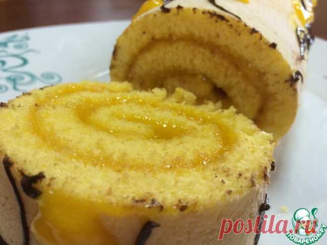 Лимонный рулет с лимонным курдом Кулинарный рецепт