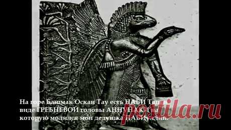 Аннунаки. На горе Башмак Оскан Тау (буквально: Гора, с которого поднялся летательный аппарат Башмак) мой дед Нәби-уллин всегда молился на Нәби-Таш представляющего форму гребневой головы Аннунаки.