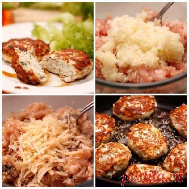Рецепт сочных и вкусных куриных котлет 
 
Маленькая просьба, оставьте любой смайл в комментариях, если понравился рецепт  
 
Ингредиенты: 
- 600 г куриного фарша 
- 1 репчатый лук 
- 1 яйцо 
- 40 г твердого сыра 
- пучок петрушки 
- 50 г растительного масла 
- соль, перец по вкусу 
 
Приготовление: 
 
Луковицу очистить и хорошенько измельчить (лучше всего при помощи блендера или потереть на терке) и добавьте к фаршу вместе с яйцом. 
 
Зелень мелко нарежьте, сыр натрите на ...