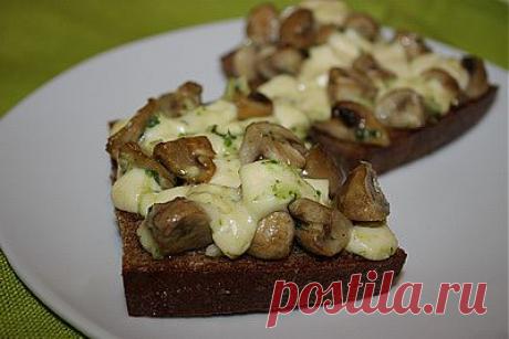 Грибная закуска на хлебе | Банк кулинарных рецептов