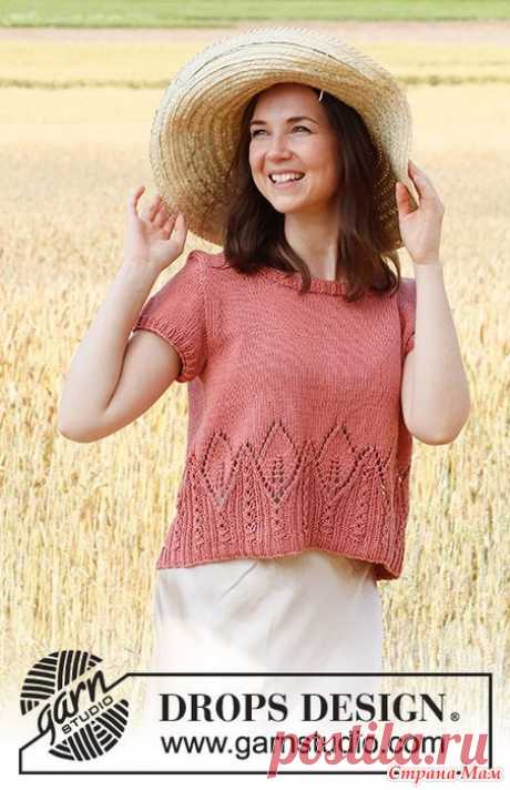 Джемпер Faraway Dreams. Спицы. Размеры: S - M - L - XL - XXL - XXXL  Понадобится: Пряжа DROPS MUSKAT (100% хлопок, 100м/50г) 300-350-400-450-450-500 г, цвет 81, глина  Плотность вязания: