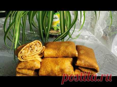 Блины из овсяных хлопьев (геркулес) с мясной начинкой - YouTube