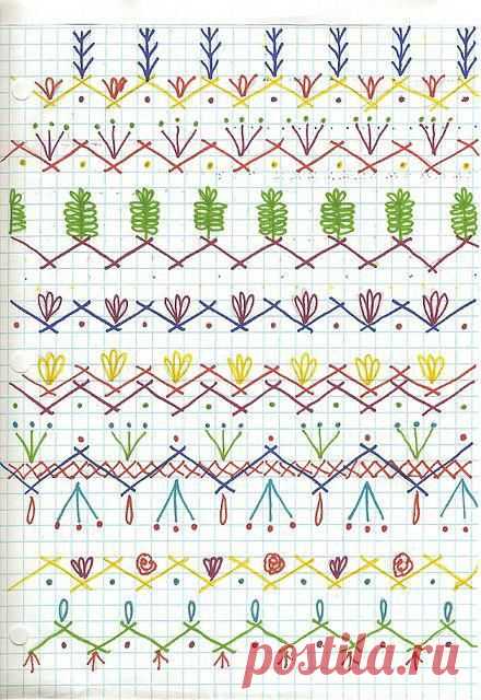 Seam Designs for crazy quilt #Crazyquilting