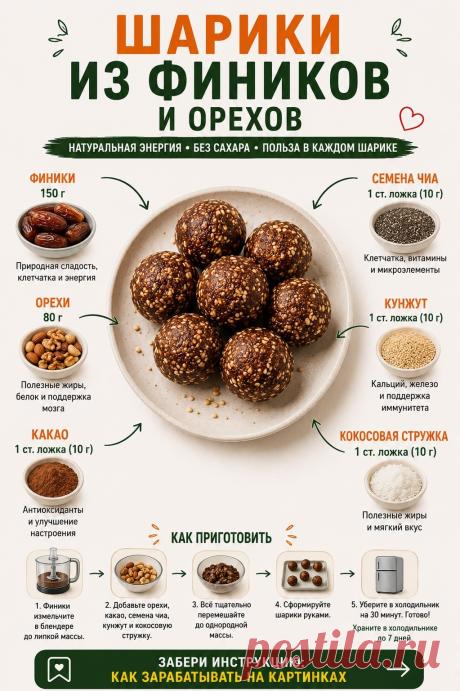 Шарики из фиников и орехов
