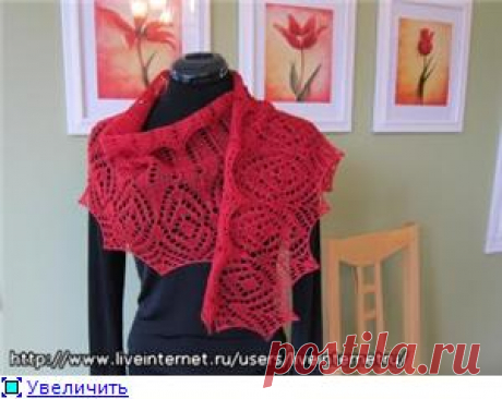 Изменение формы серповидной шали / mini-shawl modifications.