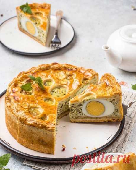 ​Пирог с сыром, шпинатом и яйцами