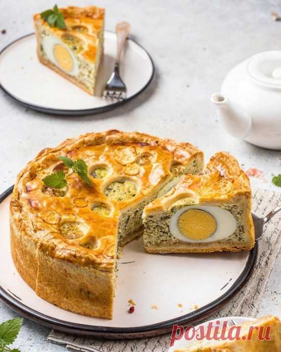 ​Пирог с сыром, шпинатом и яйцами
