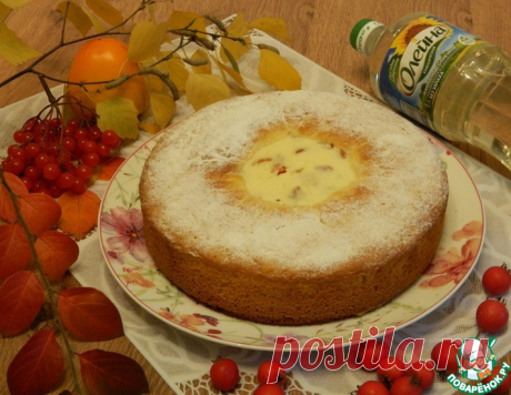 Пирог с творожной начинкой Нежность – кулинарный рецепт