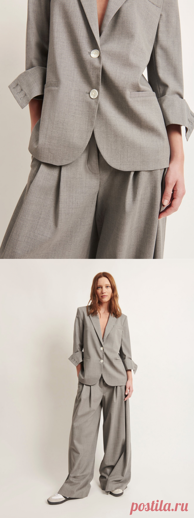 Light heather grey Boyfriend Blazer in Wool | TWP