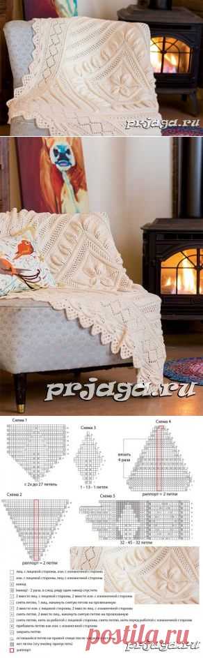 Плед спицами для детской со схемой