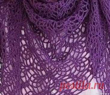 Бактус: платок крючком. Схема | Вязаные крючком аксессуары