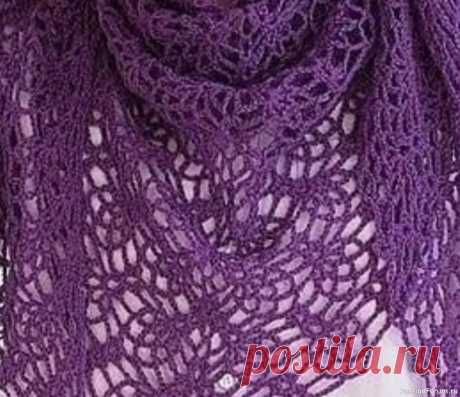 Бактус: платок крючком. Схема | Вязаные крючком аксессуары