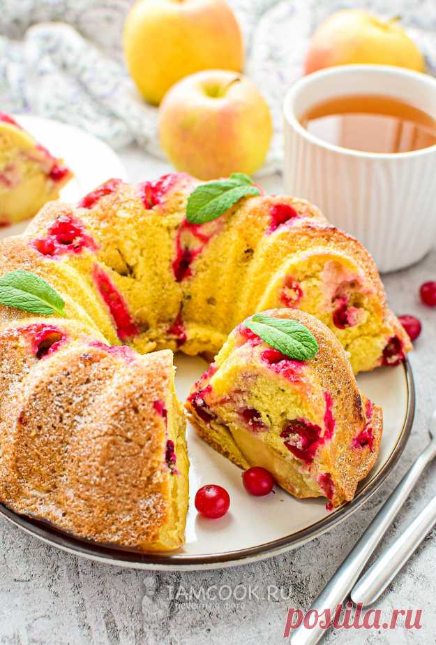 Кекс с яблоками и клюквой — рецепт с фото пошагово