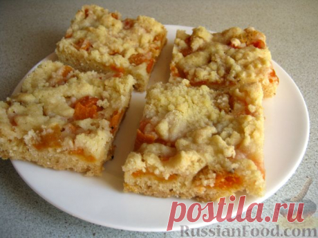 Рецепт: Пирог песочный с абрикосами на RussianFood.com