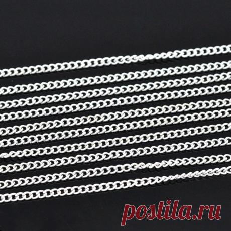 DoreenBeads Прекрасный 10 М Посеребренная Ссылки Открыт Снаряженная Цепи 3x2.2 мм (B13656) купить на AliExpress
