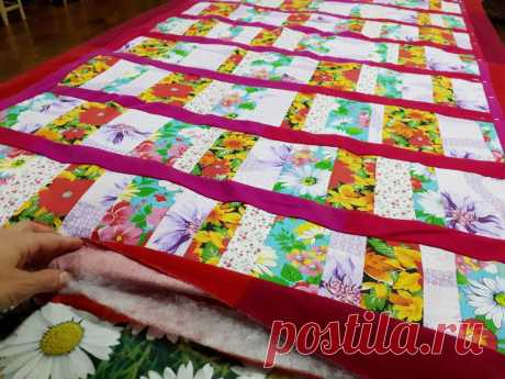 Самый простой и быстрый способ сшить лоскутный коврик или одеяло (помогал кот Виталий🙂) | Ёлки зелёные! | Яндекс Дзен