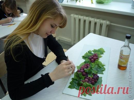 "Виноград" из соленого теста. Мастер класс