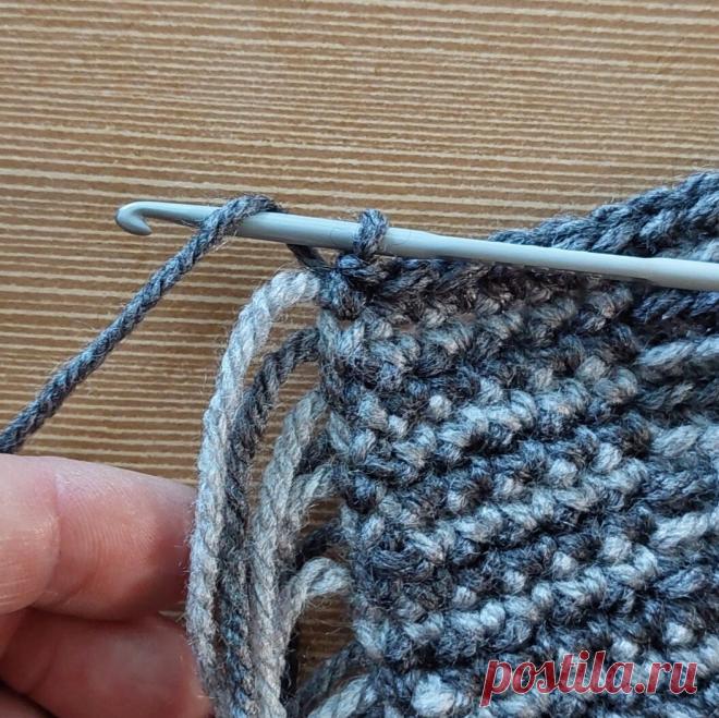 Бахрома крючком при мозаичном вязании с отрывом нити. | Вязаный детский плед и просто жизнь! | Дзен