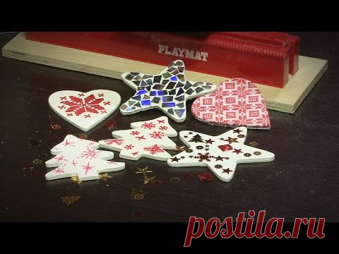 12. Выпиливаем лобзиком новогодние елочные украшения своими руками с PlayMat
