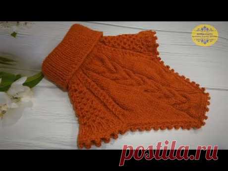 Как связать манишку спицами. Knitting