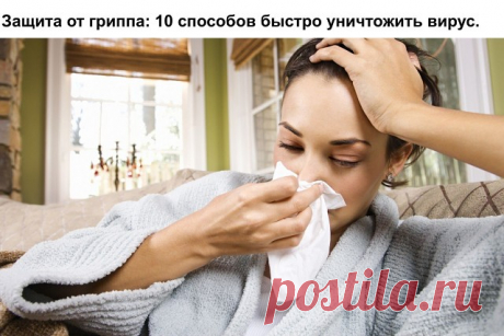 Защита от гриппа: 10 способов быстро уничтожить вирус.

Установлено, что вирус гриппа после внедрения в человеческий организм «сидит» на слизистой около 6 часов тихо-спокойно, ничего не делая и не предпринимая, и только потом уже начинает свою чёрную работу разрушения клеток. Вот в эти 6 часов с ним и нужно расправиться. Что нужно срочно сделать, если вы почувствовали, что от кого-то подхватили вирус?

Высморкаться. Первое важное действие, пока вирус ещё на слизистой, — по...
