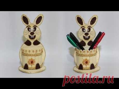 Beautiful Pen Stand Or Mobile Phone Holder From Ice Cream Stick | Homemade Craft Ideas
