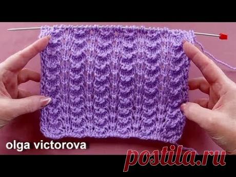 Рельефно-ажурный узор 402 Вязание спицами