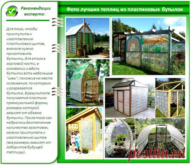 Теплица из пластиковых бутылок: обзор 5-ти способов постройки