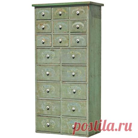 19-Drawer Hand Stenciled Apothecary For Sale at 1stDibs