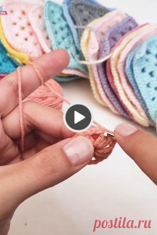 Colorful motif knitting video