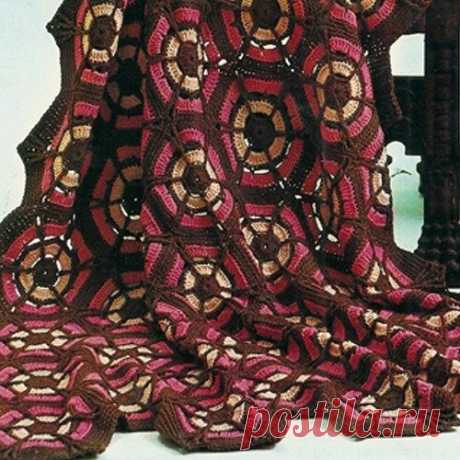 Colorful Hexagon Block Crochet PDF Afghan Pattern 48 x 60