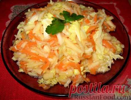Рецепт: Салат из пекинской капусты и свежей моркови на RussianFood.com
