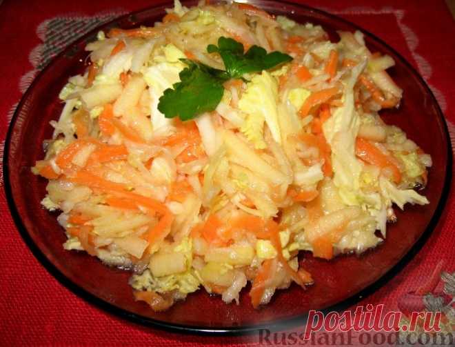 Рецепт: Салат из пекинской капусты и свежей моркови на RussianFood.com