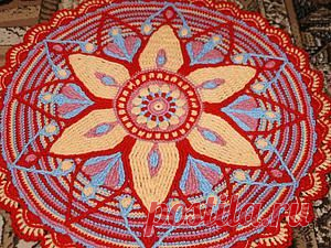 Вяжем крючком коврик-мандалу. Часть 3 - Ярмарка Мастеров - ручная работа, handmade