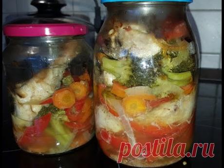 Курочка с овощами в банке из духовки!!!! -  ВИДЕО