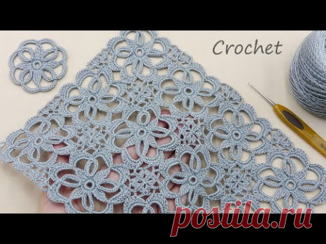 Ажурный КВАДРАТНЫЙ МОТИВ вязание крючком Easy Crochet square motifs