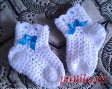 Как связать носочки для новорожденного крючком » Все для мам: видео, книги, форум