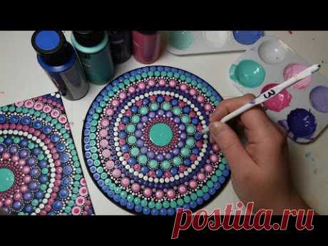 (7) How To Paint Dot Mandalas #23 PASTELS Full Step by Step Tutorial - YouTube