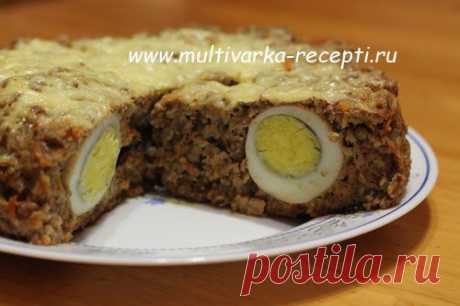 Мясная запеканка с яйцом в мультиварке |