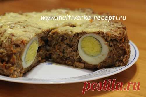 Мясная запеканка с яйцом в мультиварке |