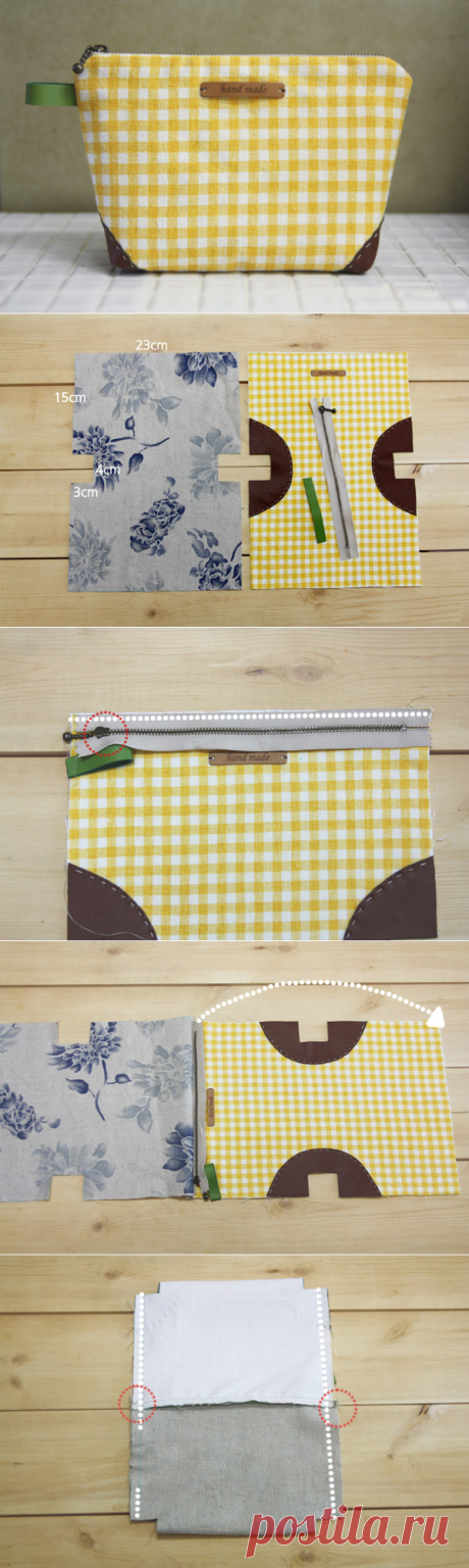 Zippered Handbag - Cosmetic Bag Tutorial   ~