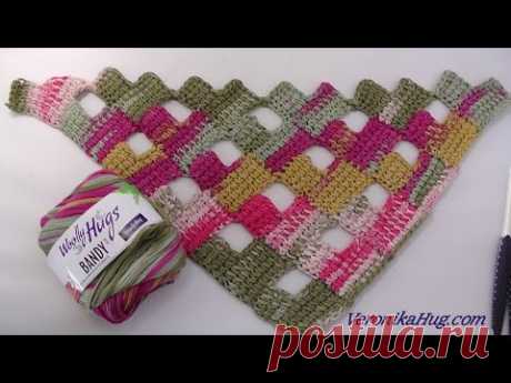 Tunesisch Häkeln - Tuch RAPALLO - Woolly Hugs BANDY 04 - Veronika Hug