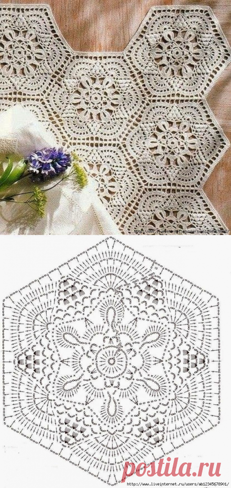 Шестиугольный мотив крючком