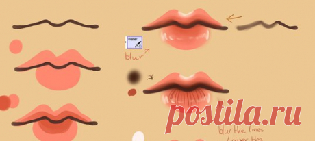 Рисуем губы.
Мастер-класс от Roos (Saviroosje).
https://saviroosje.deviantart.com/art/Step-By-Step-Lip..