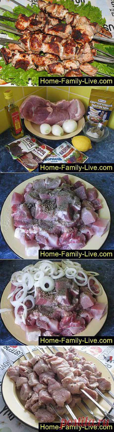 Кулинарные рецепты Шашлык - пошаговый фоторецепт - шашлык из свинины с гочицей и лимоном