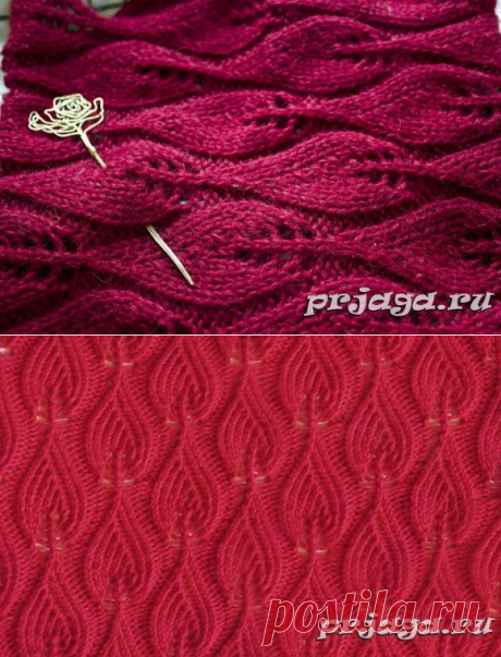 Узор «Пламя свечи» спицами, схема