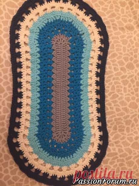 Коврик овальный - запись пользователя Елена (Елена) в сообществе Вязание крючком в категории Вязаные крючком аксессуары