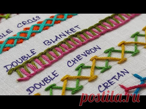 5 Basic Hand Embroidery Stitches Suitable for Border Designs/ Easy Hand Embroidery Border Designs