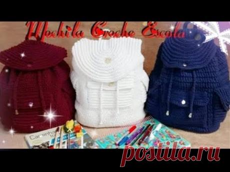 MOCHILA em  CROCHÊ escolar parte 1/2 por #RhosângellaArteCrochê  passo a passo #Rhosangellaartescroche #textilpiratinga #mochilaEscolar #passoapasso #modafeminina https://youtu.be/cwoAorzDb3oDeseja ajudar meu canal? e não sabe como, Ins...
